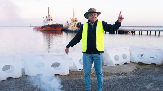 Photo of Nick Abraham of Warrang-Bridil leading a Welcome to Country and smoking ceremony at the launch of the investigations.