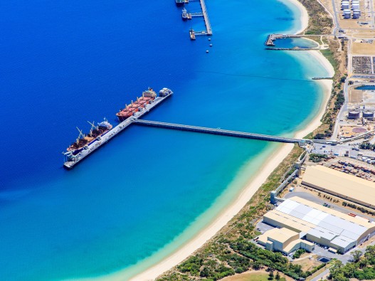 a dock on a body of water in the Kwinana Industrial Area