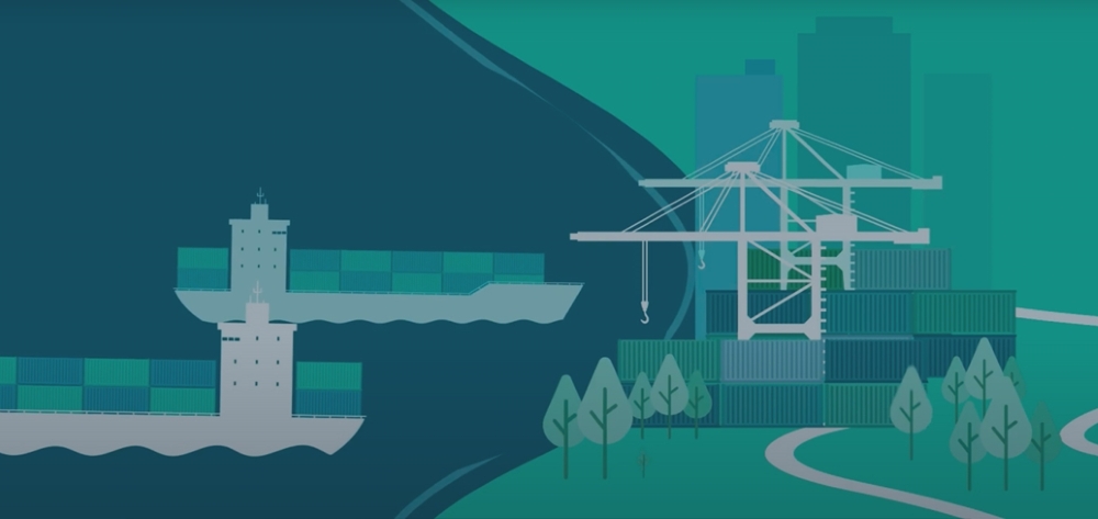 2D graphic of container terminal 2D graphic of container terminal