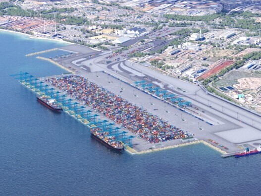 3D artist impression of the potential new Kwinana-based port.