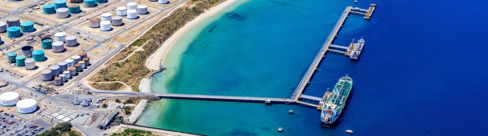 Aerial photo of the Kwinana Industrial Area and coastline