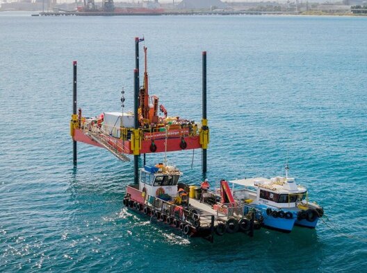 A barge in the Cockburn Sound.